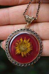 STONEAGE JEWELLERY Gerçek Çiçek El Yapımı Bayan Kolye thumbnail 5