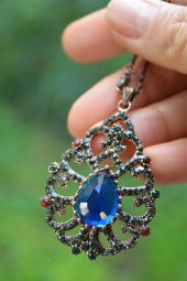 STONEAGE JEWELLERY Safir Taşlı Otantik Bayan Kolye thumbnail 1