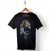 VIKINGS RAGNAR LOTHBROK LOGO SKULL HEAD VİKİNGLER ERKEK TİŞÖRT - 1