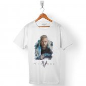 VIKINGS RAGNAR LOTHBROK LOGO SKULL HEAD VİKİNGLER ERKEK TİŞÖRT - 2