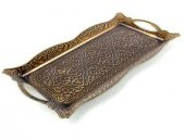 Osmanlı Motifli 2 Kişilik Servis Tepsisi - Sarı - 2