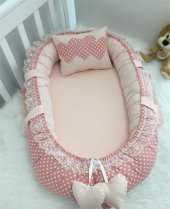 Modastra Babynest Puantiye ve Somon Kombin Lüx Baby Nest - 1