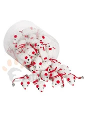 Eastland Kedi Oyuncağı Peluş Fare Zilli 6 cm Kırmızı Beyaz - 1