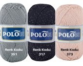 Polosu Simli Patiklik İplik, Simli Lüks Patiklik El Örgü İpi - 7