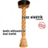 50cm Duylu ve Rozanslı 3cm Dekoratif Halat Sarkıt Avize - 1