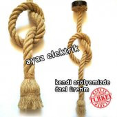 3 Metre Duylu ve Rozanslı 3cm Dekoratif Halat Sarkıt Avize - 1