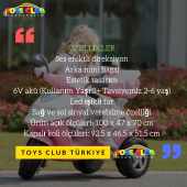 Sunny Baby W326E Classic Scooter Akülü Motor Pembe - 3