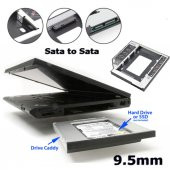 CADDY 9.5 MM DVD TO SSD KIZAK 2 HDD BAĞLAMA - METAL KASA - 1