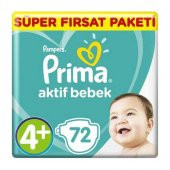 Prima Aktif Bebek Süper Fırsat Paketi 72 Adet 4+ Beden - 1