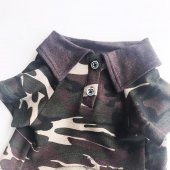 Kamuflaj Polo Yaka Tişört Kedi Kıyafeti  Kedi Elbisesi - 4