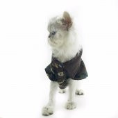 Kamuflaj Polo Yaka Tişört Kedi Kıyafeti  Kedi Elbisesi - 7