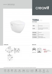 CREAVİT TP325 TERRA ASMA KLOZET+YAVAŞ KAPANIR K.KAPAĞI (KC5000) - 5