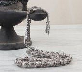 Zirkon Taşlı Telkari Model 925 Ayar Gümüş Tesbih - 1