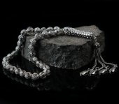 Zirkon Taşlı Telkari Model 925 Ayar Gümüş Tesbih - 3