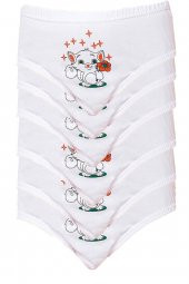 Seher Yıldızı İç Giyim Kız Çocuk Pamuklu Slip Külot 6 lı Paket - 2