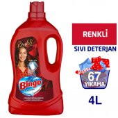 Bingo Renkli Sıvı Bakım Çamaşır Deterjanı 4 L - 1