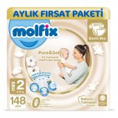 Molfix Pure&Soft 2 Beden Mini Aylık Fırsat Paketi 148 Adet - 1