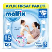 Molfix Bebek Bezi 5 Beden Junior Aylık Fırsat Paketi 120 Adet - 1