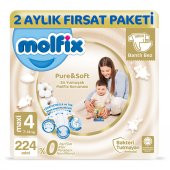 Molfix Pure&Soft 4 Beden Maxi 2 Aylık Fırsat Paketi 224 Adet - 1