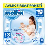 Molfix Bebek Bezi 3 Beden Midi Aylık Fırsat Paketi 168 Adet - 1