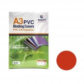 MAPI CILT KAPAGI PVC A3 160MIC SEFFAF KIRMIZI100LU - 1