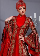 Tesettür Kaftan Full Boncuk İşleme Bindallı Kına Elbisesi Yazgı - 3