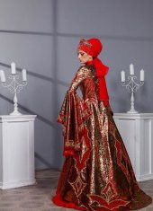 Tesettür Kaftan Full Boncuk İşleme Bindallı Kına Elbisesi Yazgı - 4