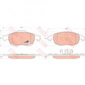 PEUGEOT PARTNER TEPEE CİTROEN C4 ÖN FREN BALATASI  GDB1690 thumbnail 2