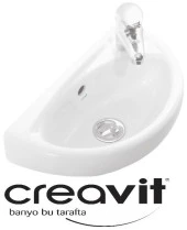 Creavit Oval Lavabo 23X39 Cm Beyaz DELİKLİ 23*39 TP040 - 1