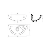 Creavit Oval Lavabo 23X39 Cm Beyaz DELİKLİ 23*39 TP040 - 3