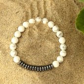 Alnis Atelier Havlit ve Hematit Doğal Taş Erkek Bileklik - 1