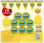 MİNİONS MİNYON HIRSIZLAR DOĞUM GÜNÜ PARTİ MALZEMELERİ SÜSLERİ SETİ 16 KİŞİLİK - 1