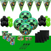 MİNECRAFT MİNİCRAFT DOĞUM GÜNÜ PARTİ MALZEMELERİ SÜSLERİ SETİ 16 KİŞİLİK - 1