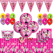 MİNNİE MOUSE MİNİ MOUSE DOĞUM GÜNÜ PARTİ MALZEMELERİ SÜSLERİ SETİ 16 KİŞİLİK - 1