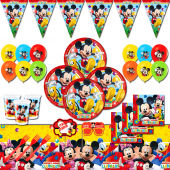 MİCKEY MOUSE MİKi DOĞUM GÜNÜ PARTİ MALZEMELERİ ÜSLERİ SETİ 24 KİŞİLİK - 1