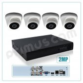 Primuscam 4’lü Dome Güvenlik Kamera Seti İç Ortam 2MP AHD DVR - 1