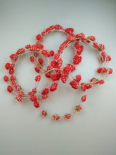 ÇİÇEKLİ KINA ÇEMBER TAÇ KIRMIZI 10LU SET - 2