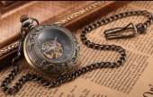 Steampunk Tasarım Retro Köstekli Cep Saati Kurmalı Mekanik Saat - 3