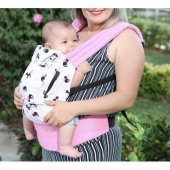 Ergonomik Kanguru Bebek Taşıma Yenidoğan Aparatı ile Pembe Desenli - 3