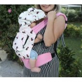 Ergonomik Kanguru Bebek Taşıma Yenidoğan Aparatı ile Pembe Desenli - 4