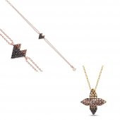 925 Ayar Gümüş Bileklik - Kolye İkili Set (M-14) - 1
