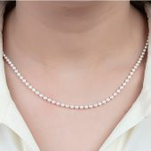 925 Ayar Gümüş Mat Ball Chain Bayan Zincir Kolye - 2