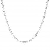 925 Ayar Gümüş Mat Ball Chain Bayan Zincir Kolye - 3