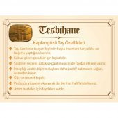 1000 Ayar Gümüş Kazaz Püsküllü Küre Kesim Turkuaz Kaplangözü Doğaltaş Tesbih - 1