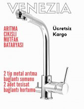 Venezia Nvita 3 yollu Su Arıtma ve Şebeke Musluklu Evye Bataryası - 1