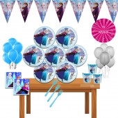 FROZEN KARLAR ÜLKESİ ELSA ANNA DOĞUM GÜNÜ PARTİ MALZEMELERİ SÜSLERİ SETİ 16 KİŞİLİK - 1