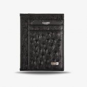 Devekuşu Baskılı Deri Kartlık / 1092 - Siyah - 2