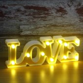 30cm Led Işıklı Plastik Love Yazısı Gece Lambası - 1