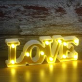 30cm Led Işıklı Plastik Love Yazısı Gece Lambası - 5