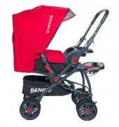 Beneto BT-599 Çift Yönlü Bebek Arabası - Kırmızı Siyah - 4